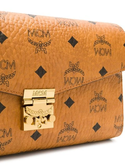Shop Mcm Medium Tracy Flap Crossbody Bag In Brown