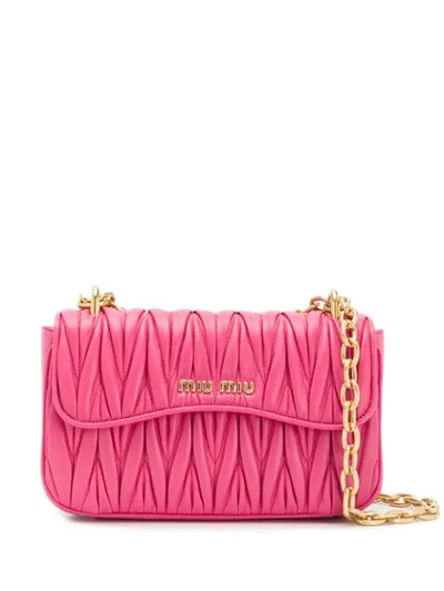 Shop Miu Miu Matelassé Crossbody Bag In Pink