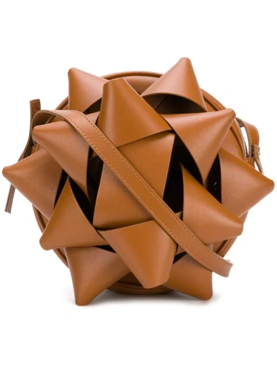 Shop Mm6 Maison Margiela Gift Bow Shoulder Bag - Brown