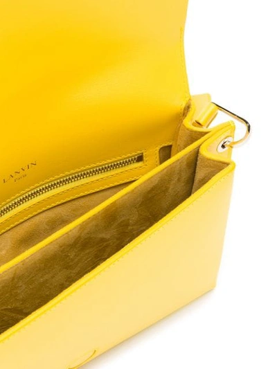 Shop Lanvin Logo Embossed Shoulder Bag In Yellow