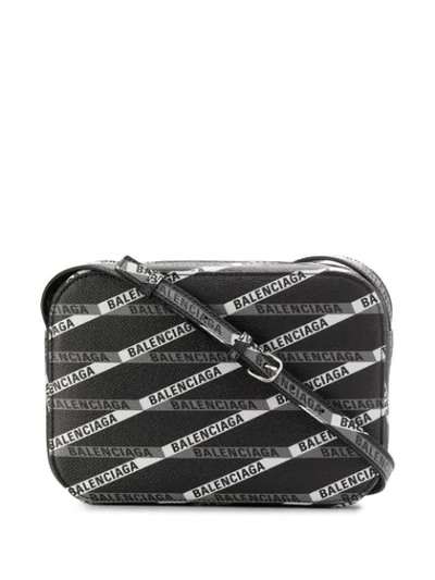 Shop Balenciaga Logo Camera Bag - Black
