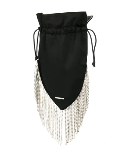 Shop Les Petits Joueurs Fringy Crystal Crossbody Bag In Black