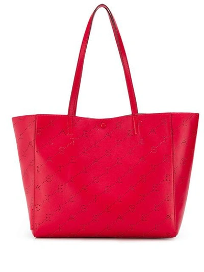 Shop Stella Mccartney Logo Tote Bag In Red