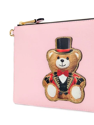 Shop Moschino Toy Bear Clutch In Pink