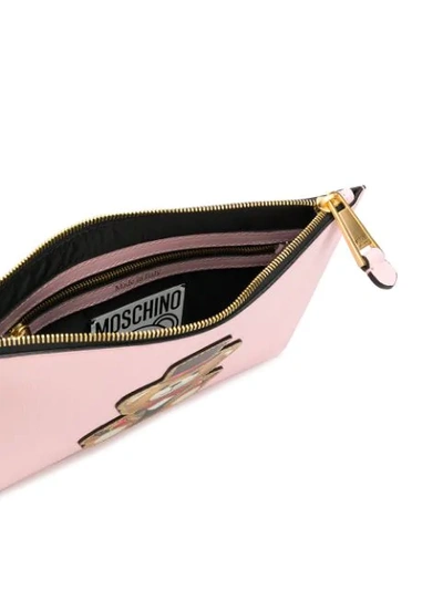Shop Moschino Toy Bear Clutch In Pink