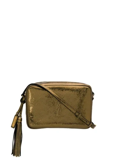 Shop Saint Laurent Metallic Cross Body Bag In Gold
