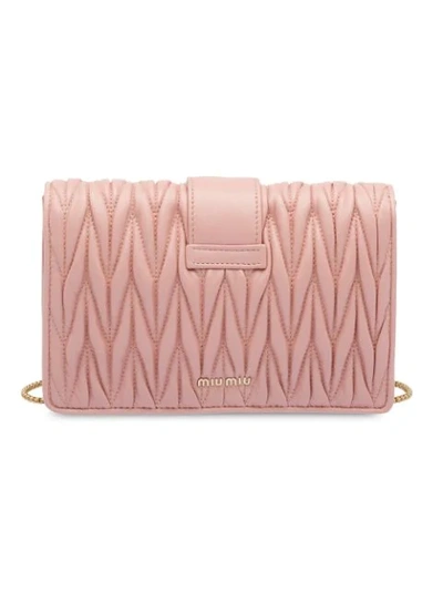 Shop Miu Miu My Miu Leather Bag In Pink