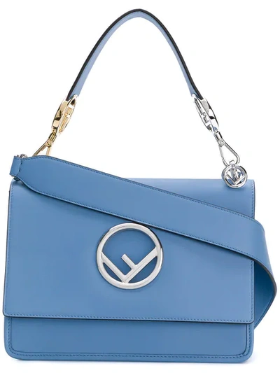 Shop Fendi Kan I F Shoulder Bag In Blue