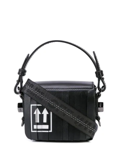 Shop Off-white Strip Detail Mini Bag In Black