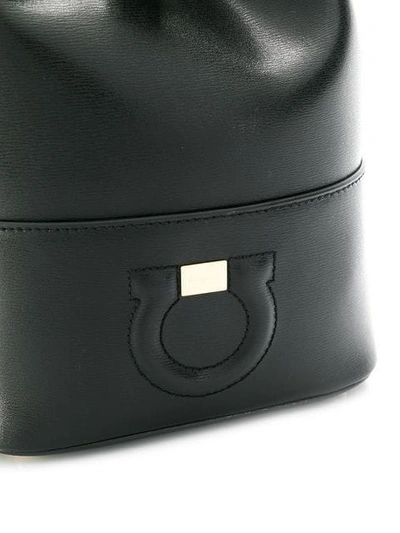 Shop Ferragamo City Bucket Bag In Black