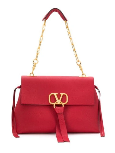 Shop Valentino Vring Chain Shoulder Bag In Red