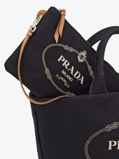 Shop Prada Vintage Logo Shopper Bag In Black