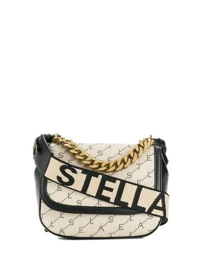 Shop Stella Mccartney Monogram Logo Shoulder Bag In Neutrals