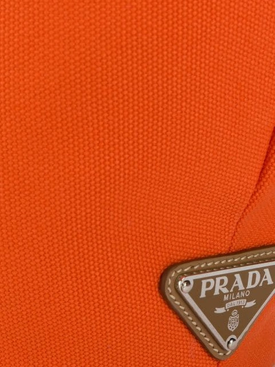 Shop Prada Logo Shopper Tote In Orange