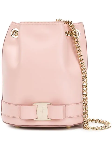 Salvatore Ferragamo Vara Bow Bucket Bag In Pink | ModeSens