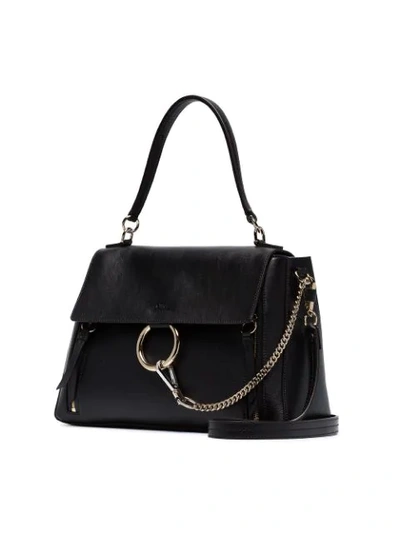 Shop Chloé Black Faye Day Medium Leather Shoulder Bag