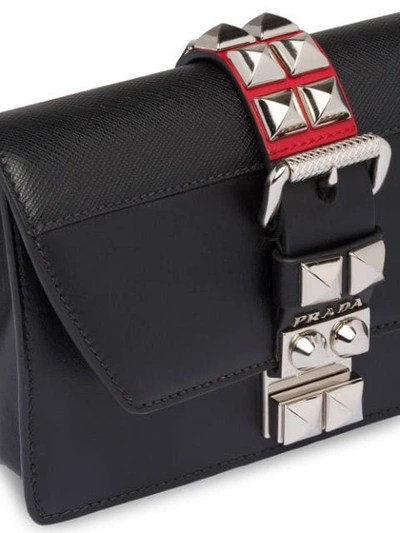 Shop Prada Elektra Leather Belt Bag In Black