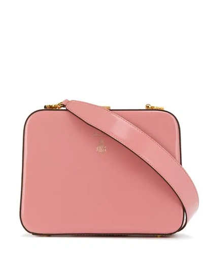 Shop Mark Cross Logo Cross Body Bag In Pink