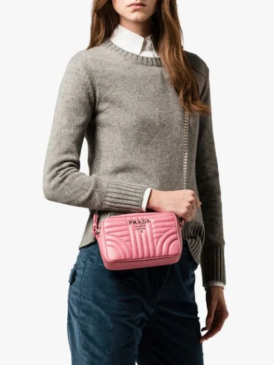 Shop Prada Diagramme Shoulder Bag - Pink