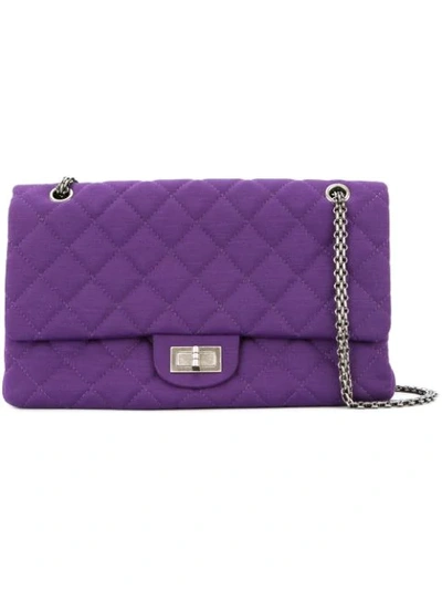 Pre-owned Chanel 2008-2009 Double Flap Shoulder Bag In Purple