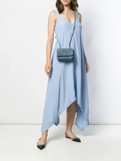 Shop L'autre Chose Mini Saffiano Crossbody Bag In Blue