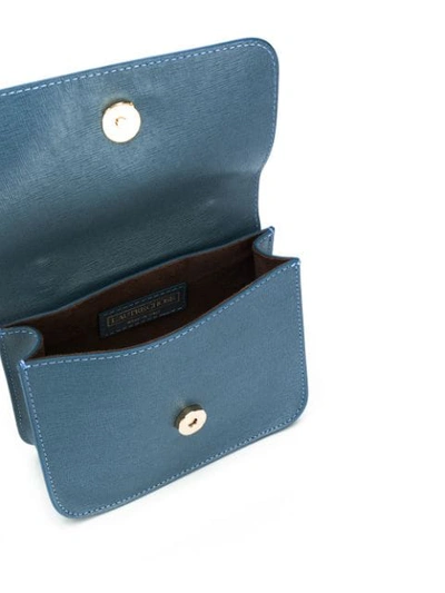 Shop L'autre Chose Mini Saffiano Crossbody Bag In Blue