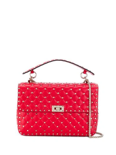 Shop Valentino Rockstud Spike Tote In Red