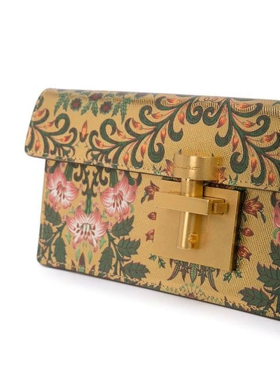 Shop Oscar De La Renta Schmale 'alibi' Clutch In Gold Multi