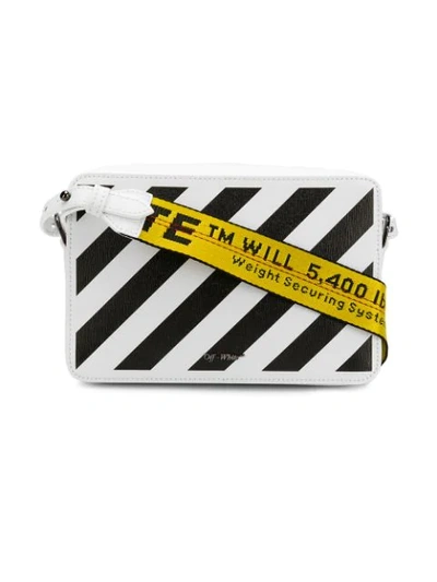 Shop Off-white Diagonal Stripe Crossbody Bag In White