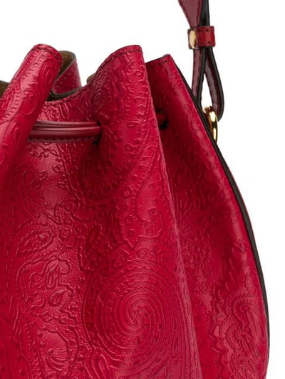 Shop Etro Contrast Strap Bucket Bag - Red