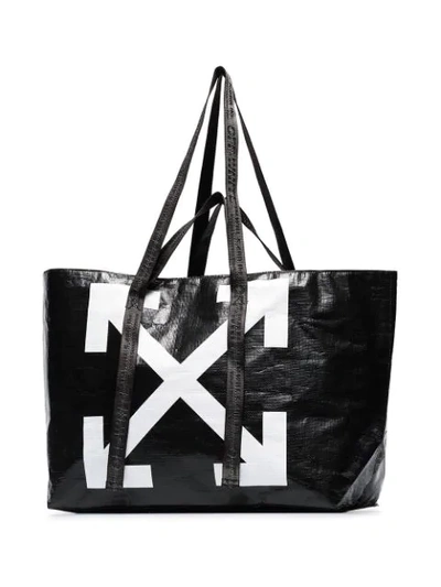 Shop Off-white Commercial Arrow Logo Tote Bag In Black