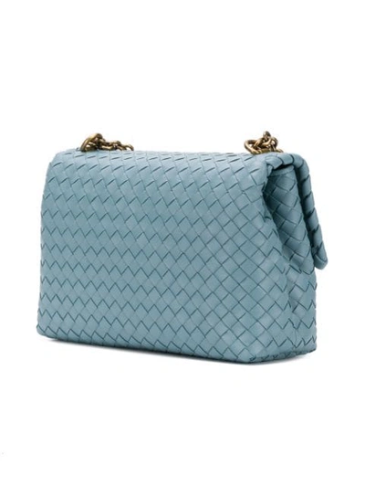 Shop Bottega Veneta Intrecciato Shoulder Bag In 4702 Light Blue