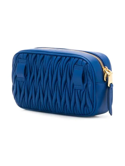 Shop Miu Miu Matelassé Belt Bag In Blue