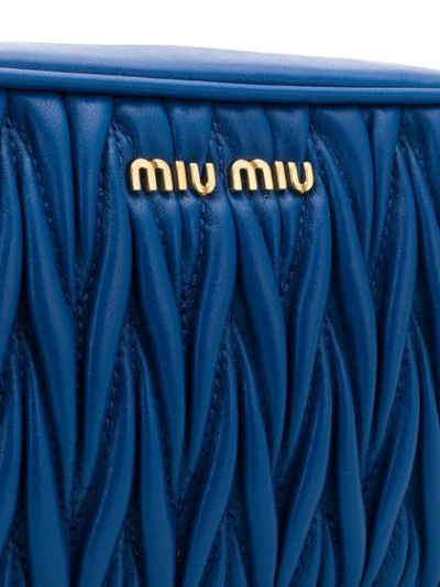 Shop Miu Miu Matelassé Belt Bag In Blue