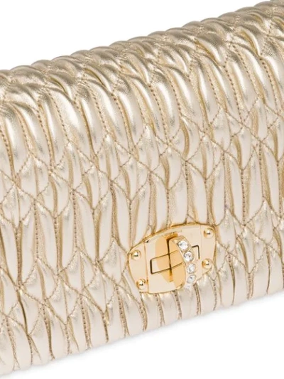 Shop Miu Miu Gemstone Embellished Shoulder Bag - Gold