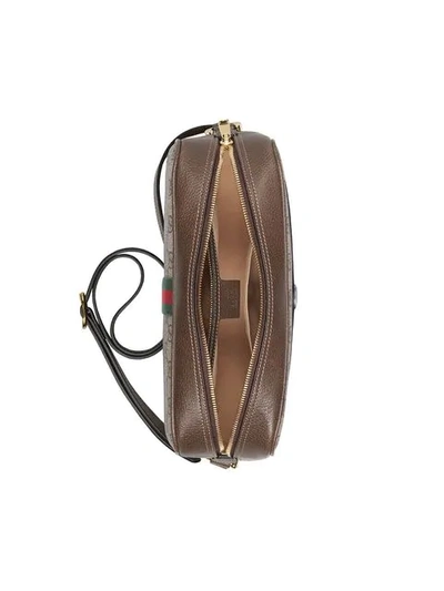 Shop Gucci Ophidia Gg Supreme Small Shoulder Bag In Brown