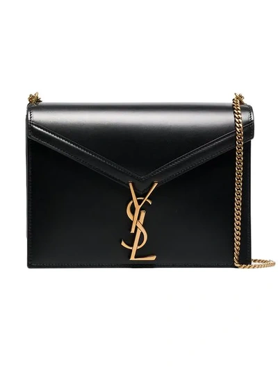 Shop Saint Laurent Marceau Logo Clasp Shoulder Bag In Black