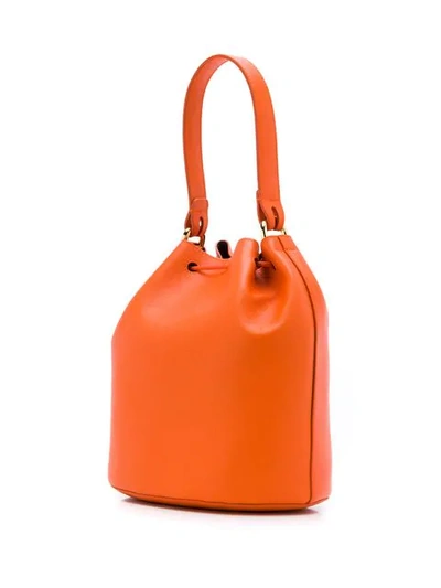Shop Furla Corona Bucket Bag In Orange