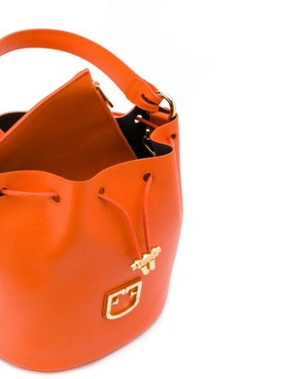 Shop Furla Corona Bucket Bag In Orange
