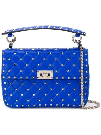 Shop Valentino Garavani Rockstud Spike Crossbody Bag In Blue