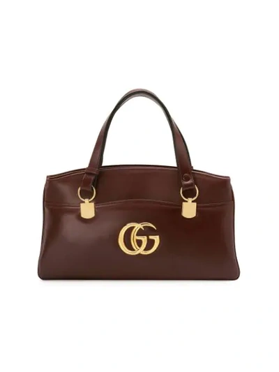 Shop Gucci Arli Large Top Handle Bag In Red