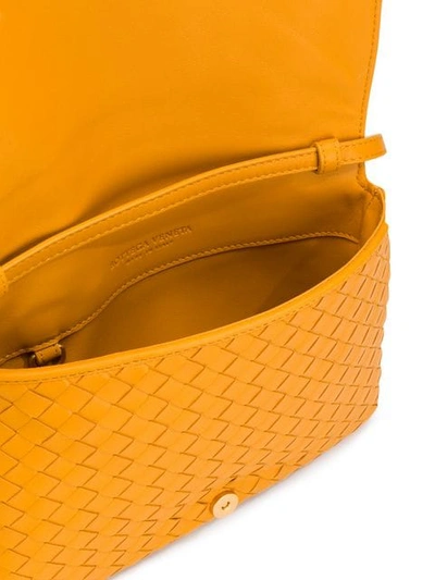 Shop Bottega Veneta Intrecciato Weave Crossbody Bag In Yellow