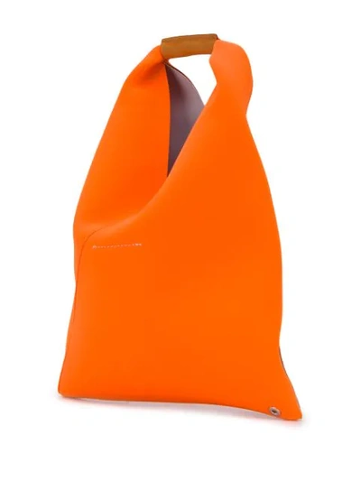 Shop Mm6 Maison Margiela Triangular Tote Bag In Orange