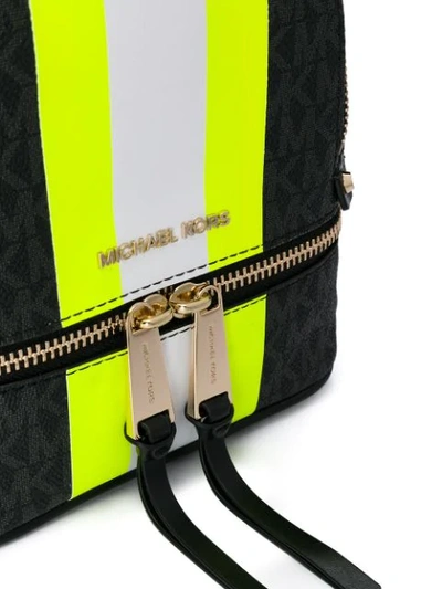Shop Michael Michael Kors Rhea Backpack In Blkneonylw