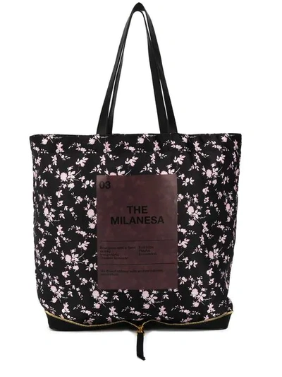 Shop N°21 The Milanesa Floral Tote In Black