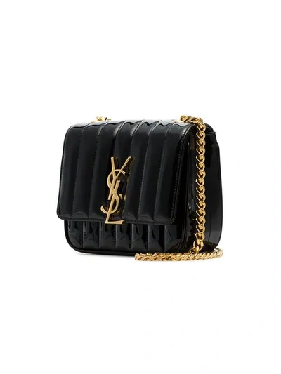 Shop Saint Laurent Black Vicky Small Patent-leather Cross Body Bag