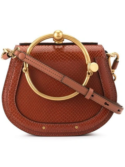 Shop Chloé Nile Saddle Shoulder Bag In Brown