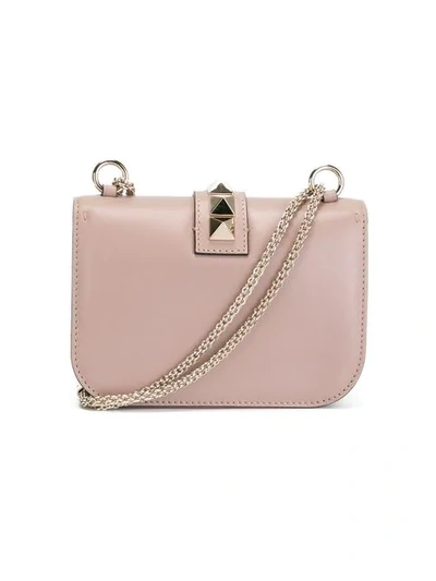 Shop Valentino Garavani Glam Lock Shoulder Bag In Neutrals