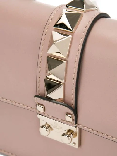 Shop Valentino Garavani Glam Lock Shoulder Bag In Neutrals