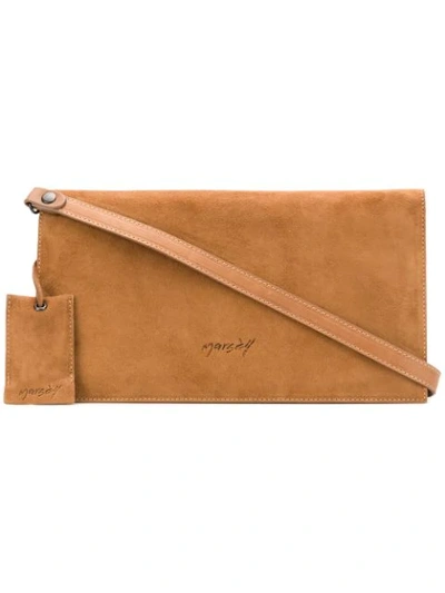 Shop Marsèll Flap Crossbody Bag In Brown